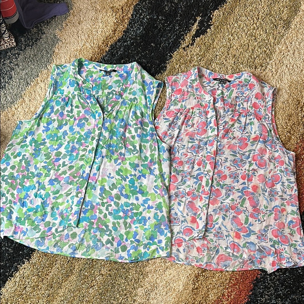 Zac & Rachel Floral Blouses - Blue and Pink